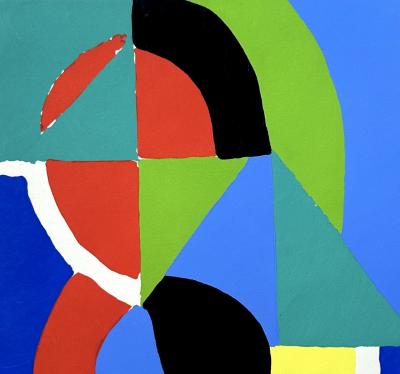 Sonia DELAUNAY - Composition géométrique, 1956 - Pochoir 2