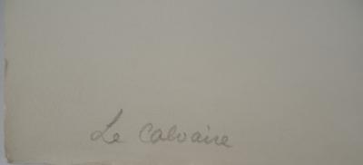 Herbert LESPINASSE, Le calvaire, 1969 - Gravure sur bois Signée 2