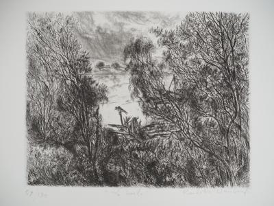 Paulette HUMBERT, Le merle, 1980 - Gravure sur cuivre originale Signée 2