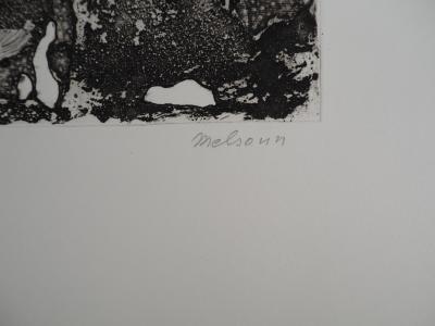 Madeleine MELSONN, Les champignons, v. 1970-80 - Gravure sur cuivre originale signée 2