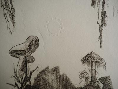 Madeleine MELSONN, Les champignons, v. 1970-80 - Gravure sur cuivre originale signée 2