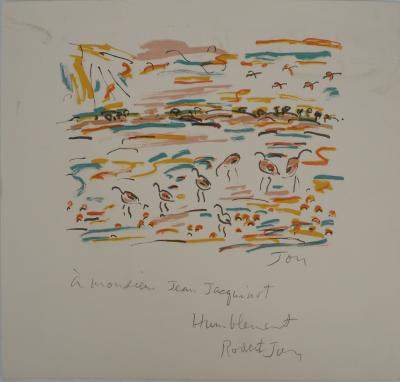 Robert JON, Flamands roses - Lithographie originale Signée 2