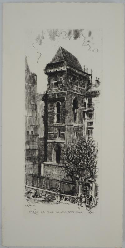 L. ROBIN, Paris : La tour de Jean-sans-peur, v.1970 - Gravure sur cuivre 2