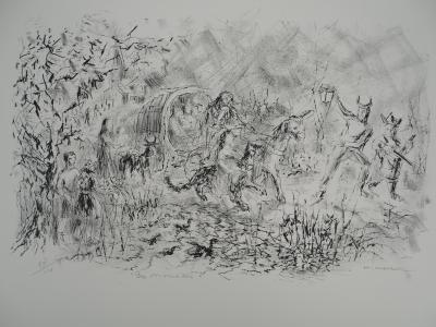 Hélène NEVEUR, Les nomades, 1982 - Lithographie originale Signée 2