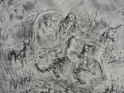 Hélène NEVEUR, Les nomades, 1982 - Lithographie originale Signée 2