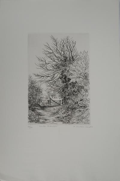 Marguerite MACKAIN-LANGLOIS, Vers les champs, 1969 - Gravure sur cuivre originale Signée 2