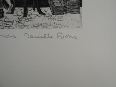 Danièle FUCHS (1931-2013), Oranges et citrons, 1966 - Gravure sur cuivre originale Signée 2
