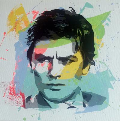 PyB -  Alain DELON  , 2025 - peinture pop street art 2