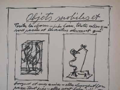 Alberto GIACOMETTI : Objets mobiles et muets, 1952 - Lithographie originale 2