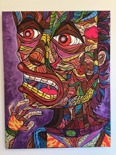 Nicolas Denigot - L’homme surpris - Acrylique sur toile 2