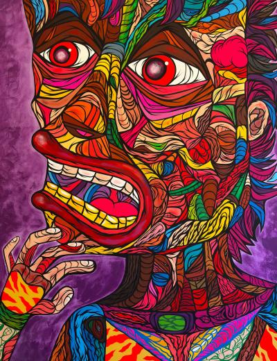 Nicolas Denigot - L’homme surpris - Acrylique sur toile 2
