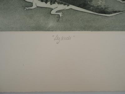 Ginette SEXER, Lezards, 1965 - Gravure sur cuivre originale Signée 2