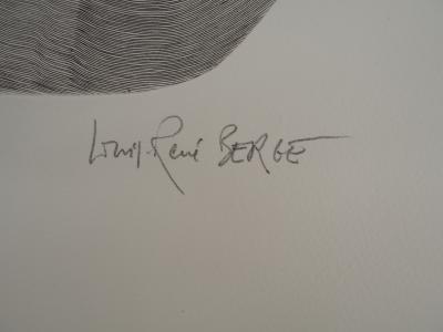 Louis-René BERGE (1927-2013), Le sage et l'effronté - Gravure sur cuivre originale Signée 2