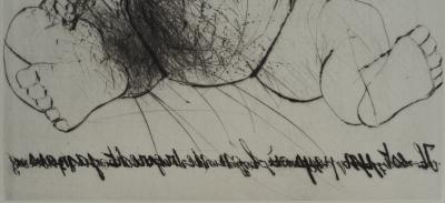 Catherine KEUN (1958), Poupée griffonnée - Gravure sur cuivre originale Signée 2