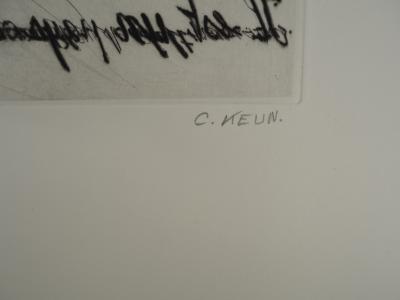 Catherine KEUN (1958), Poupée griffonnée - Gravure sur cuivre originale Signée 2