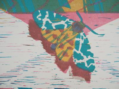 Jean LODGE, Grandir, 1996 - Gravure sur bois originale Signée 2