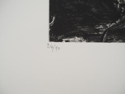 Yves DOARÉ, Le guetteur, 1992  Gravure sur cuivre originale Signée 2