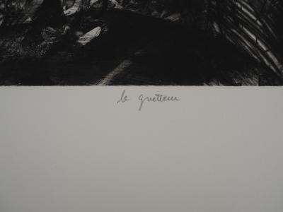 Yves DOARÉ, Le guetteur, 1992  Gravure sur cuivre originale Signée 2