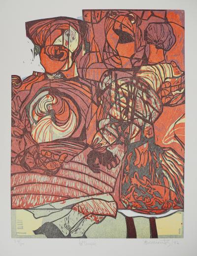 Rodrigo BARRIENTOS, La Poupée, 1992 - Gravure sur bois originale Signée 2
