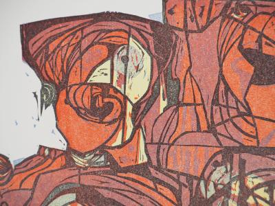 Rodrigo BARRIENTOS, La Poupée, 1992 - Gravure sur bois originale Signée 2