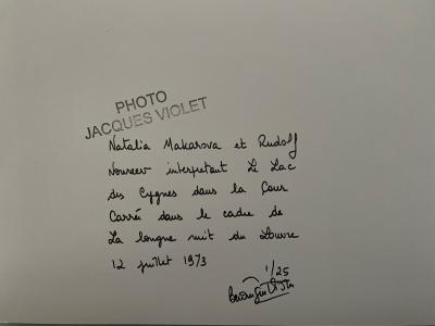 Jacques VIOLET - Natalia Makarova et Rudolf Noureev le lac des cygnes, 1973, tirage argentique signé 2