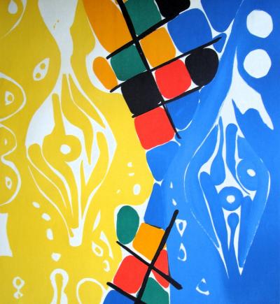 Ernst Wilhelm NAY - Composition, 1966 - Lithographie originale 2