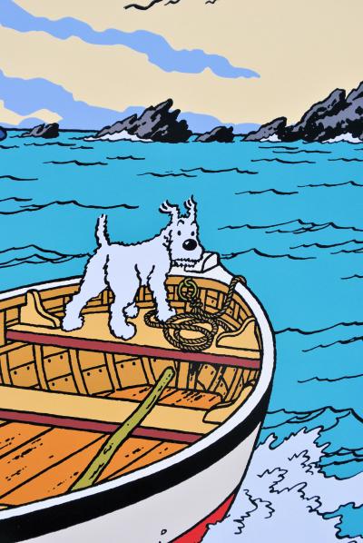 HERGE : L’Ile Noire - Affiche Originale, édition officielle (Musée Tintin) 2