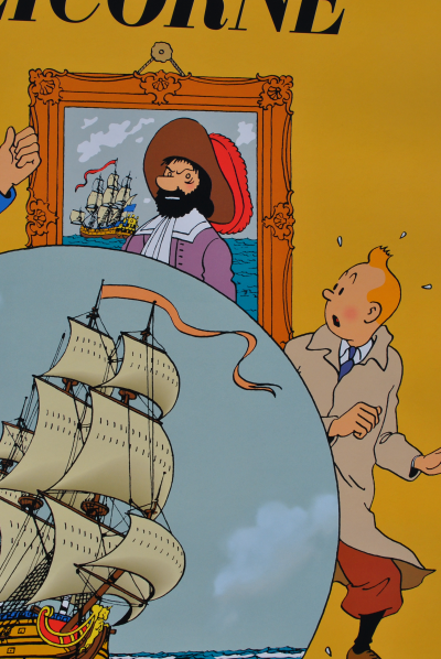 HERGE : Le secret de la Licorne, AFFICHE Originale, édition officielle (Musée Tintin) 2