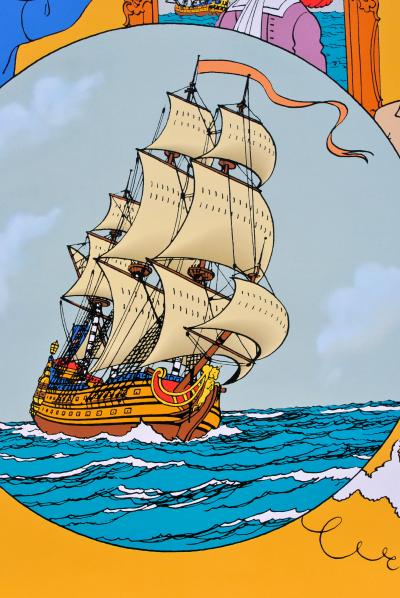 HERGE : Le secret de la Licorne, AFFICHE Originale, édition officielle (Musée Tintin) 2