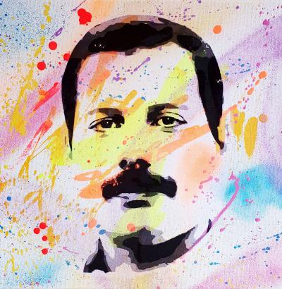 PyB -  Freddie Mercury Queen , 2024 - peinture pop street art 2