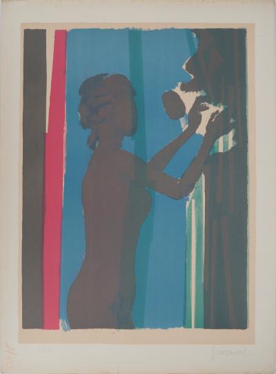 Paul GUIRAMAND, Jeune femme cueillant des fruits, v. 1960-70 - Lithographie originale Signée 2