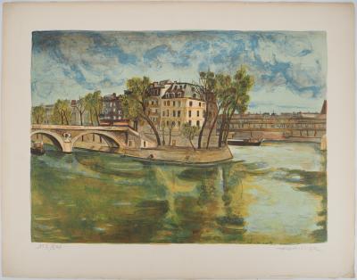 Roger FORISSIER (1924-2003), Paris, L'île Saint-Louis - Lithographie originale Signée 2