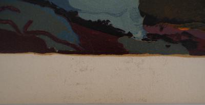 Pierre AMBROGIANI (1907-1985), Bouquet coloré - Bois gravé original Signé 2