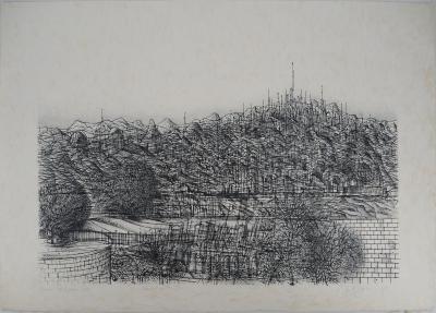 Jean CARZOU, La colline, 1983 - Lithographie originale Signée 2