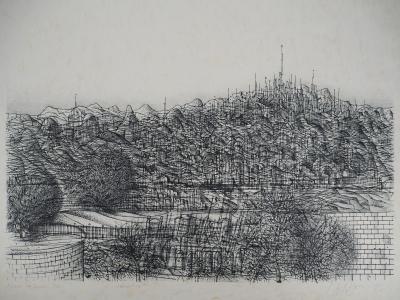 Jean CARZOU, La colline, 1983 - Lithographie originale Signée 2