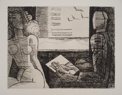 Marcel GROMAIRE :  Muse posant - Gravure sur cuivre originale Signée 2