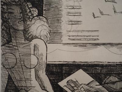 Marcel GROMAIRE :  Muse posant - Gravure sur cuivre originale Signée 2