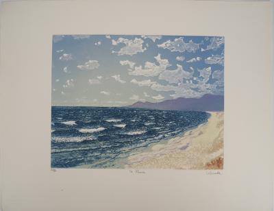 Roland LAFORCADE (1928), La Rhune - Gravure originale au carborundum et aquatinte Signée 2