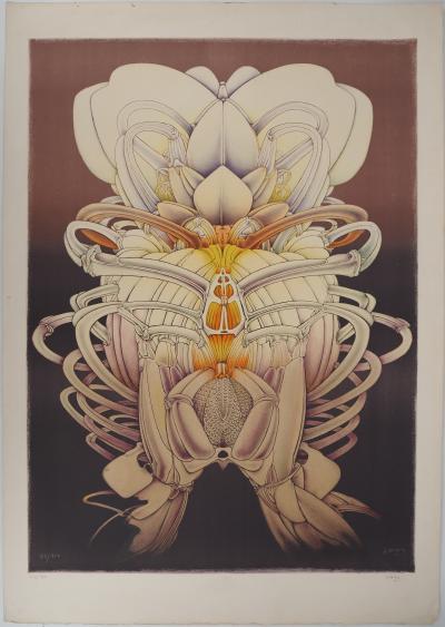 Alain LE FOLL, Symétrie florale, v. 1970 - Lithographie originale Signée 2