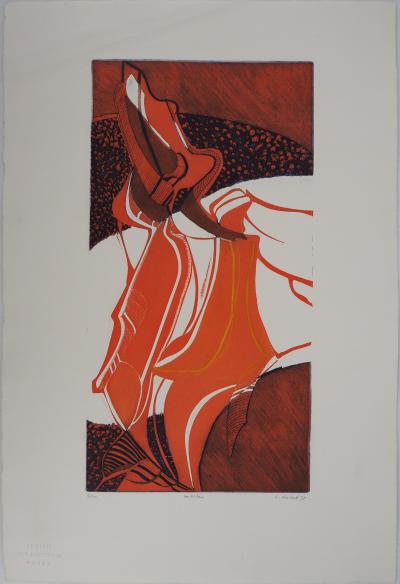 Luce NAVAL (1938), Pélican - Gravure sur cuivre originale, aquatinte Signée 2