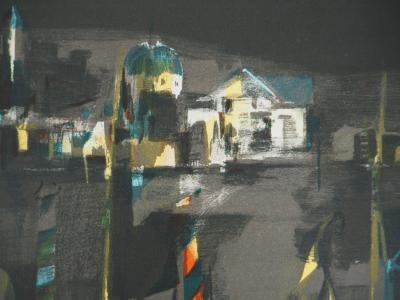 Marcel MOULY : Les gondoles devant St Georges la nuit - Lithographie originale Signée 2