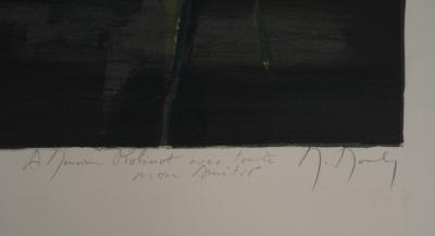 Marcel MOULY : Les gondoles devant St Georges la nuit - Lithographie originale Signée 2