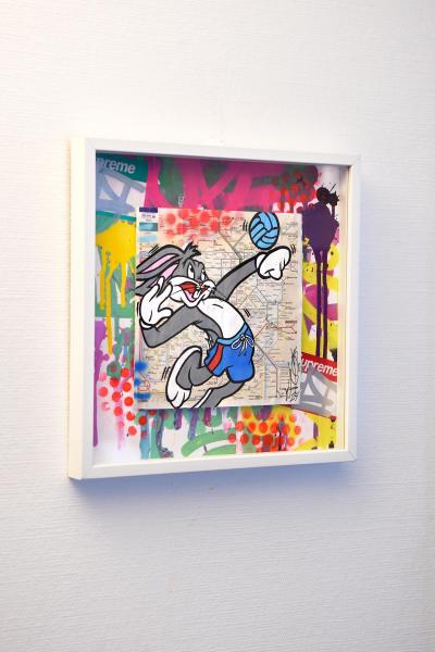 Fat - Bugs Bunny - Technique mixte sur carte de métro 2