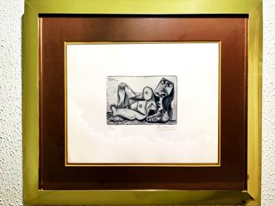 Pablo Picasso - Femme baignée - Eau-forte, Edition limitée numérotée et signée au crayon