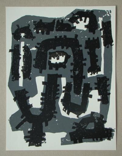 Raoul UBAC - Composition, 1958 - Gravure originale sur ardoise 2