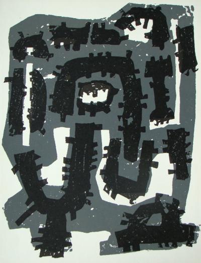 Raoul UBAC - Composition, 1958 - Gravure originale sur ardoise 2