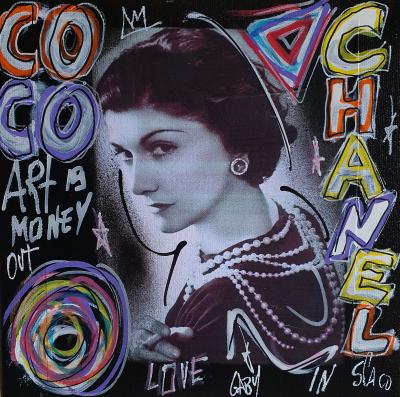 SPACO  - coco chanel , 2024  - Tableau pop street art 2
