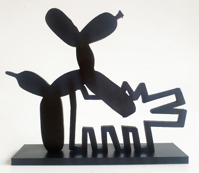 PYB - Dogs Haring & koons, 2024 - Pop street art sculpture 2