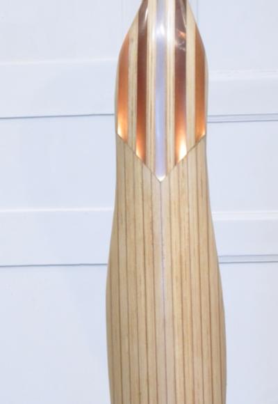 Stephane Szendy  - Grand Héron, 2020 - Bois, Laiton, altuglass, led 2