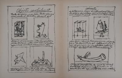 Alberto GIACOMETTI : Objets mobiles et muets, Lithographie originale 2